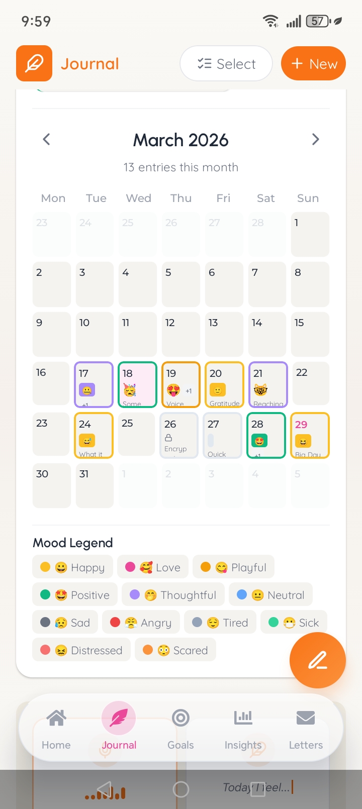 Screenshot 1 of SpeakDiary - Voice Diary App