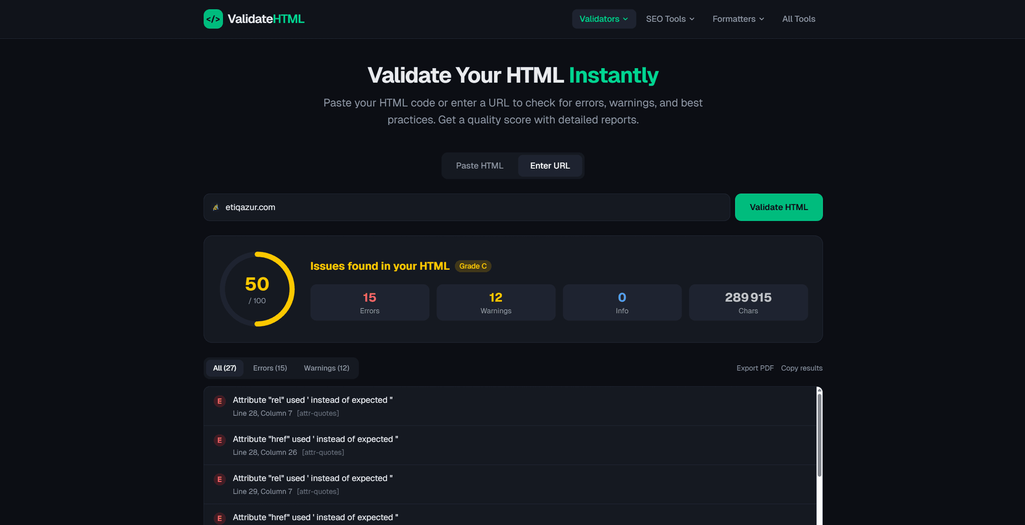 Screenshot 4 of ValidateHTML