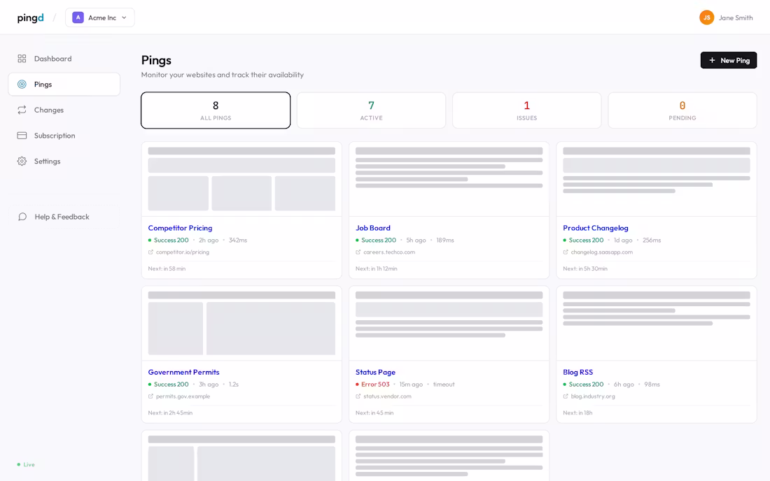 Screenshot 1 of pingd