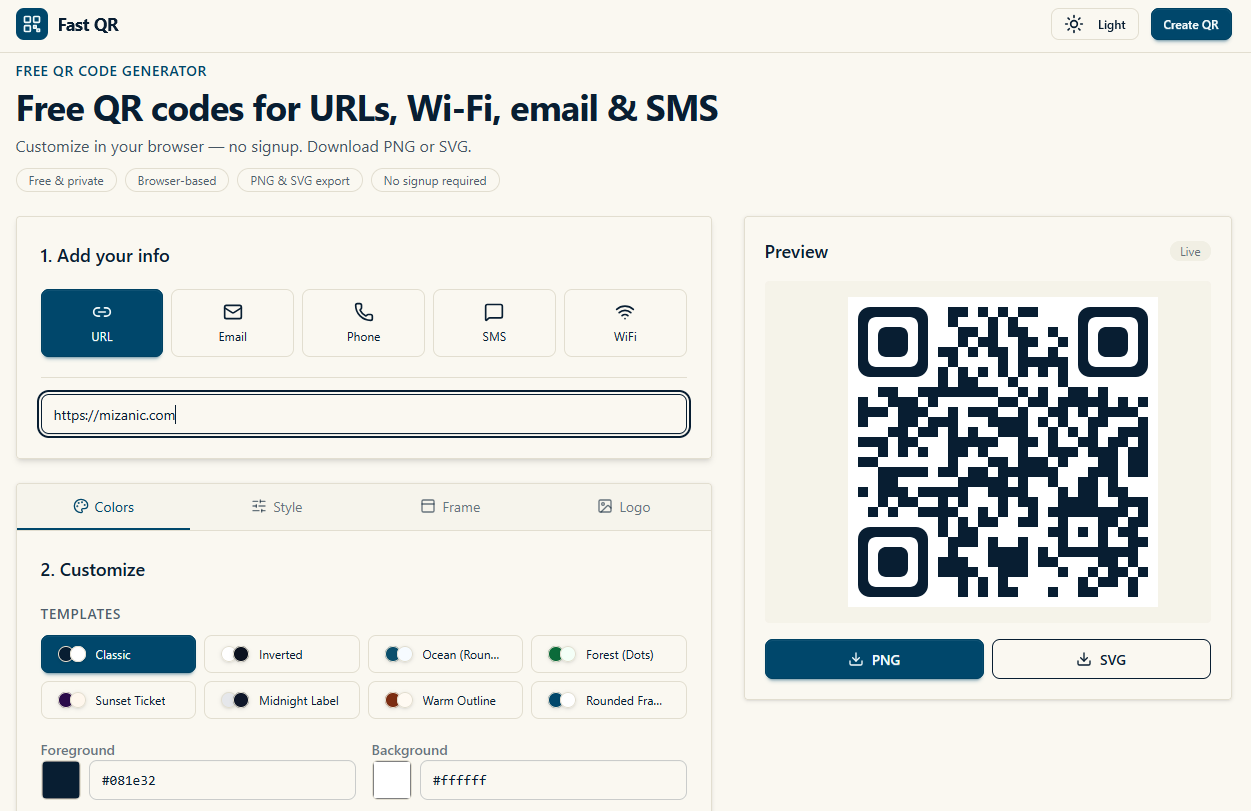 Screenshot 1 of Fast QR