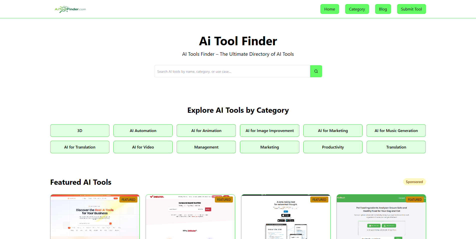 Screenshot 1 of AI Tool Finder