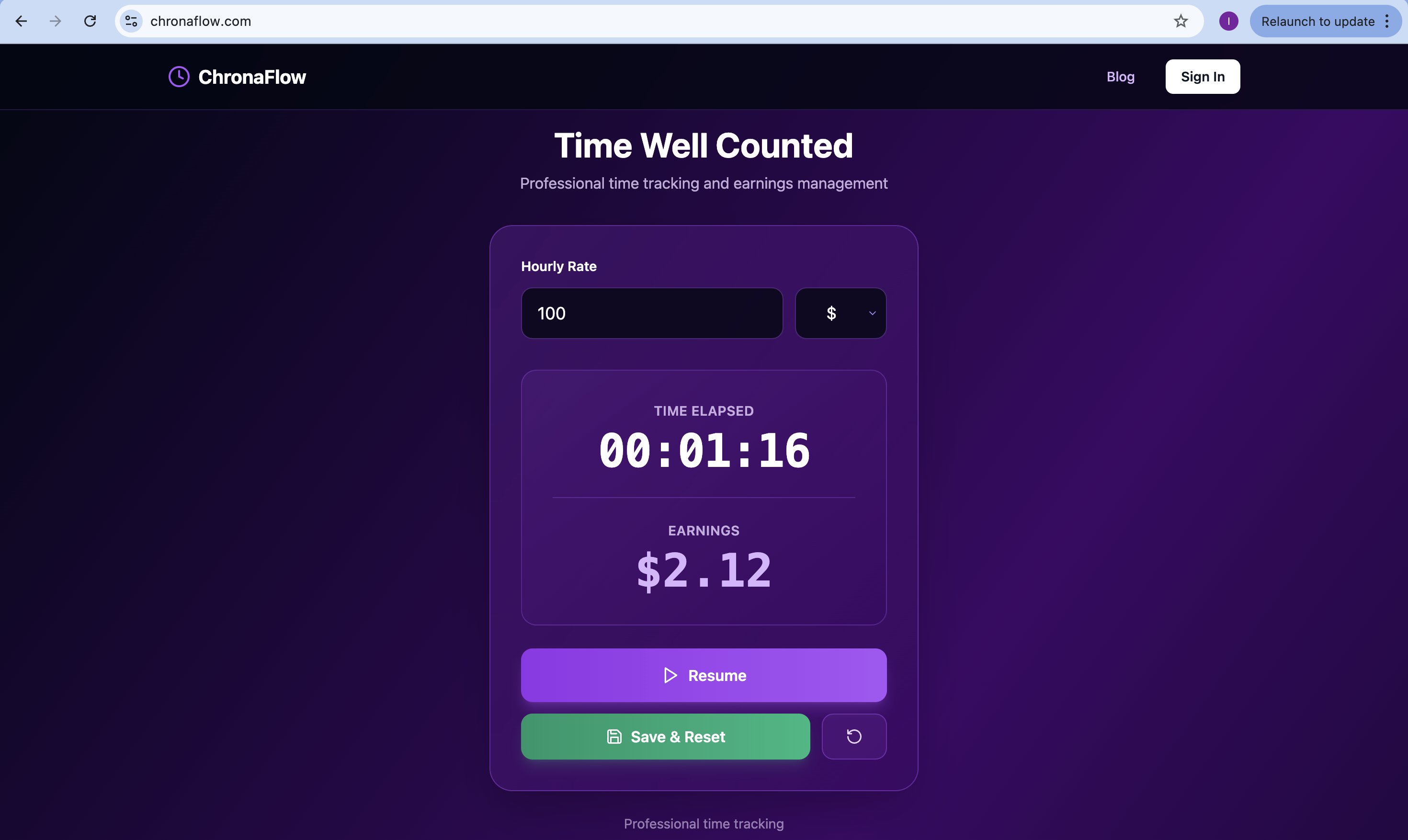 Screenshot 1 of Chrona Flow
