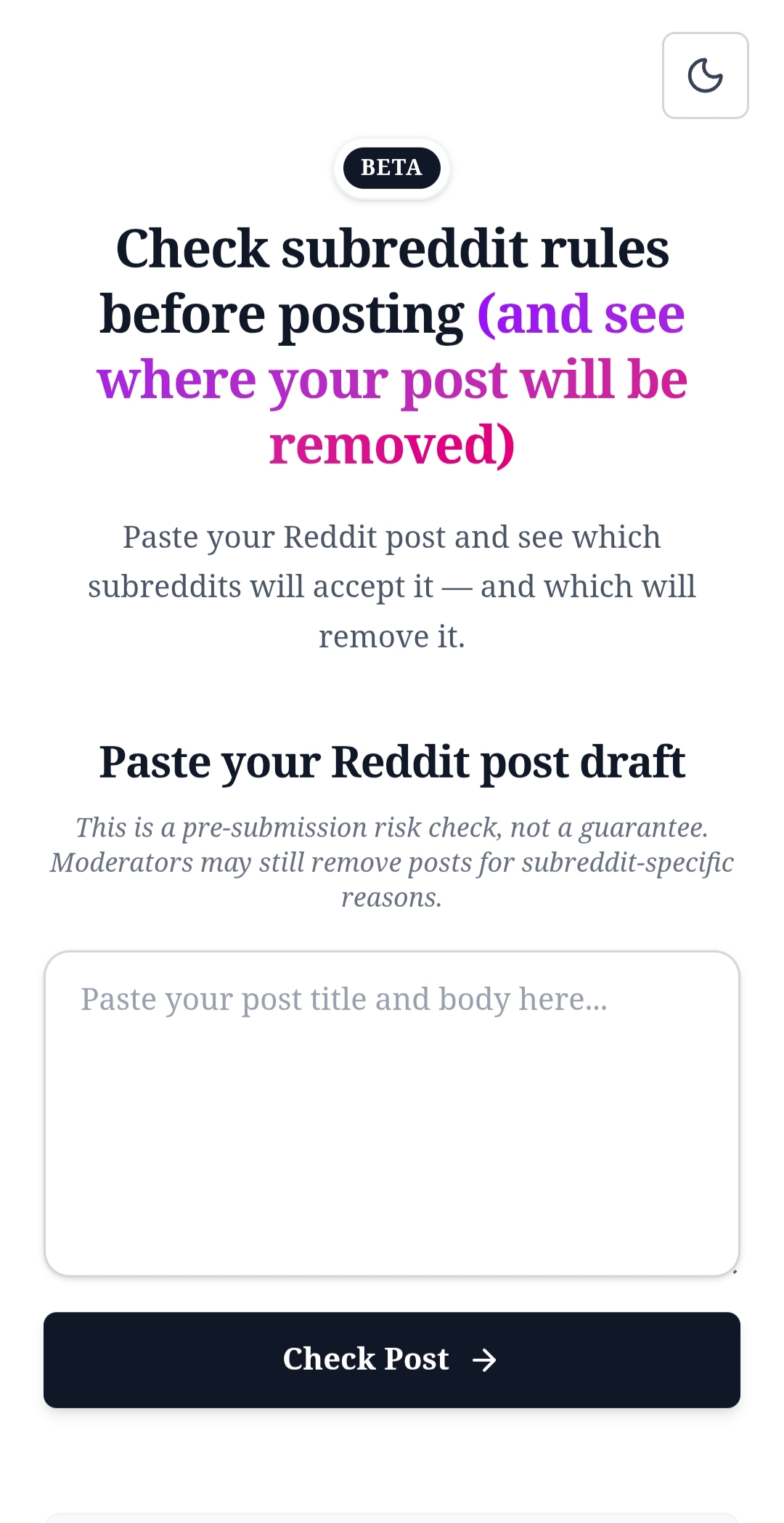 Screenshot 1 of SubredditScan