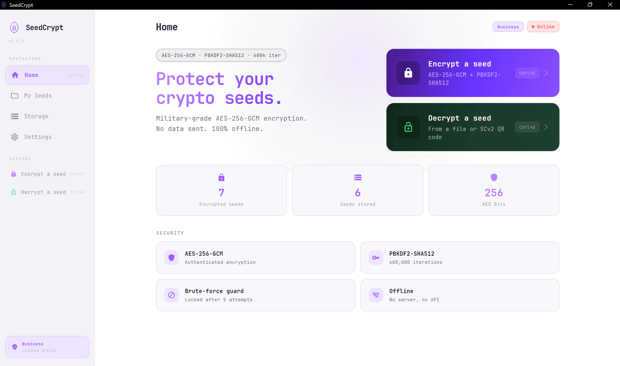 Screenshot 1 of SeedCrypt