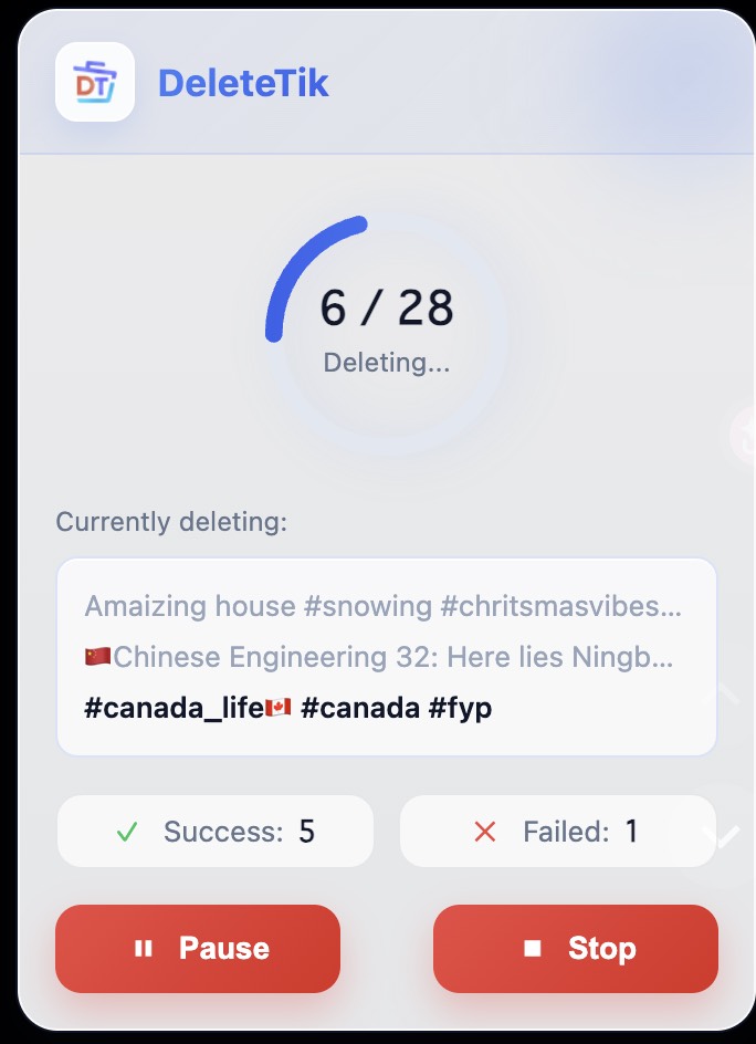 Screenshot 1 of DeleteTik