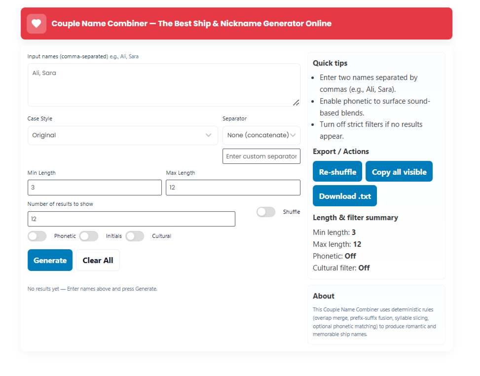 Screenshot 3 of Name Combiner