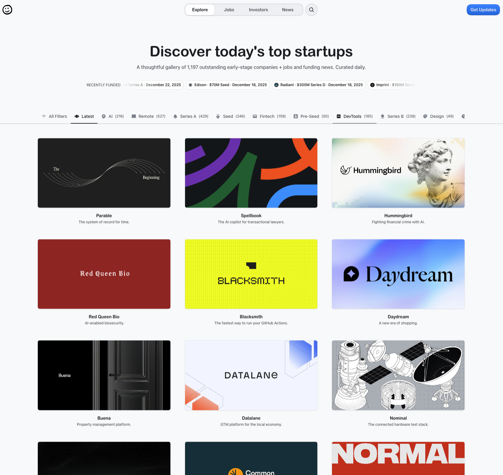 Screenshot 1 of startups gallery
