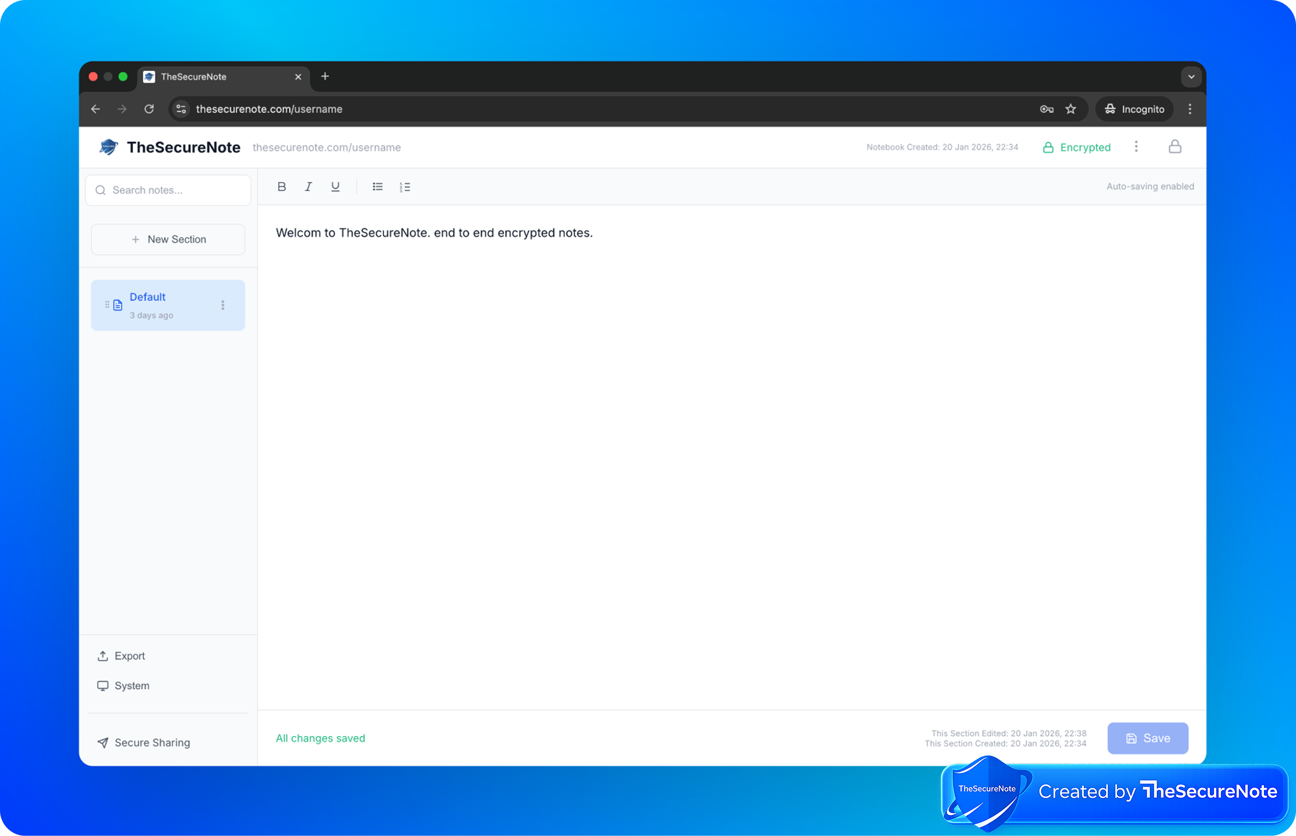 Screenshot 2 of The Secure Note