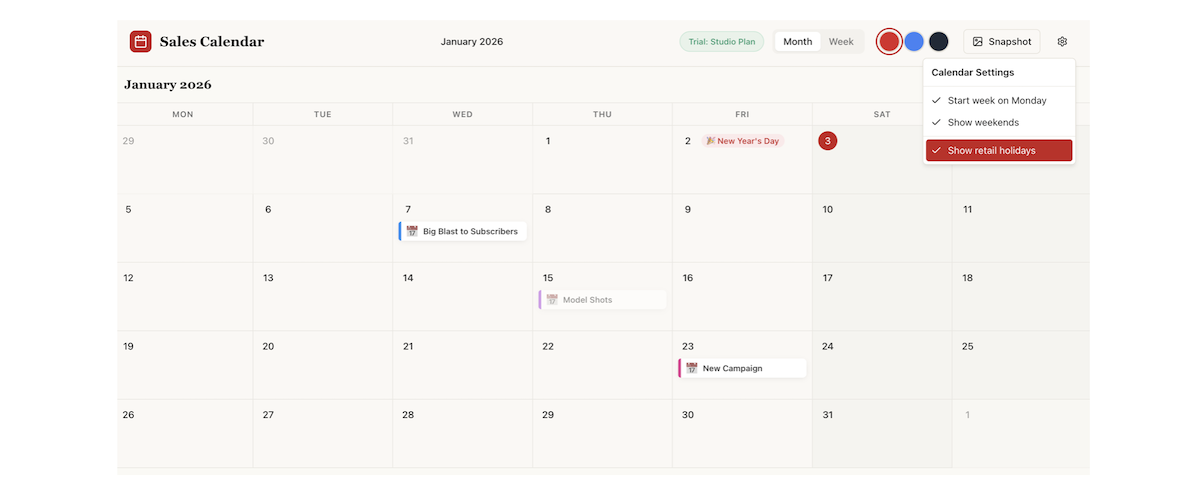 Screenshot 1 of SalesCalendar