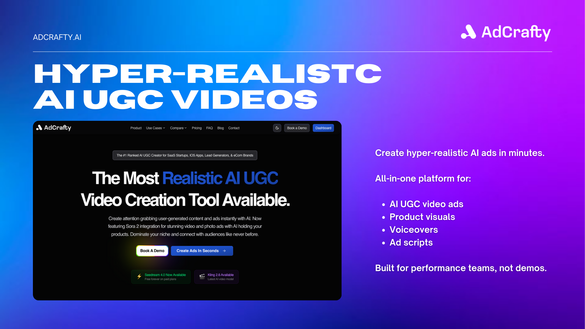 Screenshot 1 of AdCrafty | Realistic AI UGC Videos
