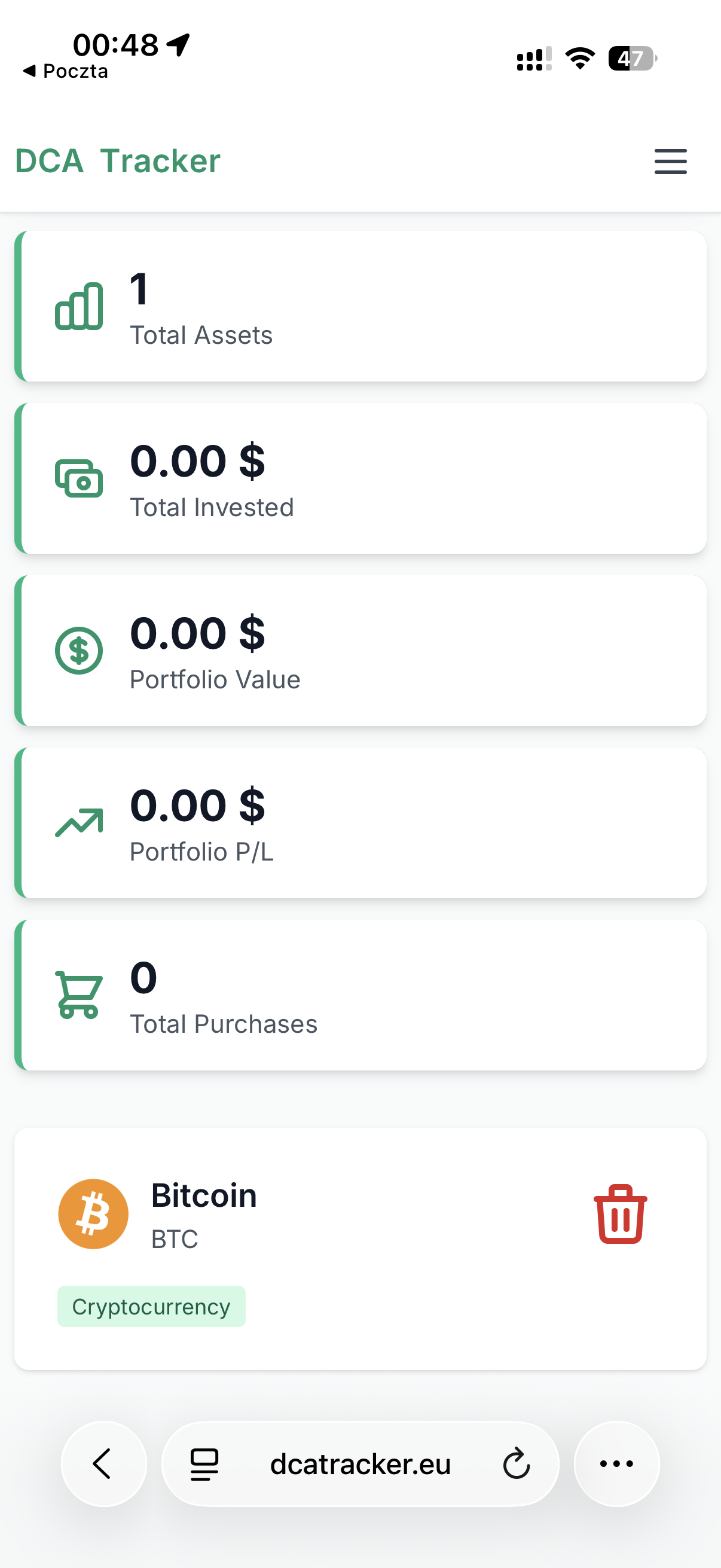 Screenshot 2 of DCA Tracker