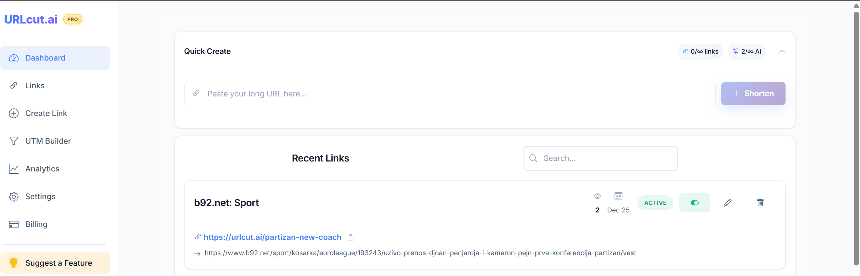 Screenshot 3 of URLcut.ai