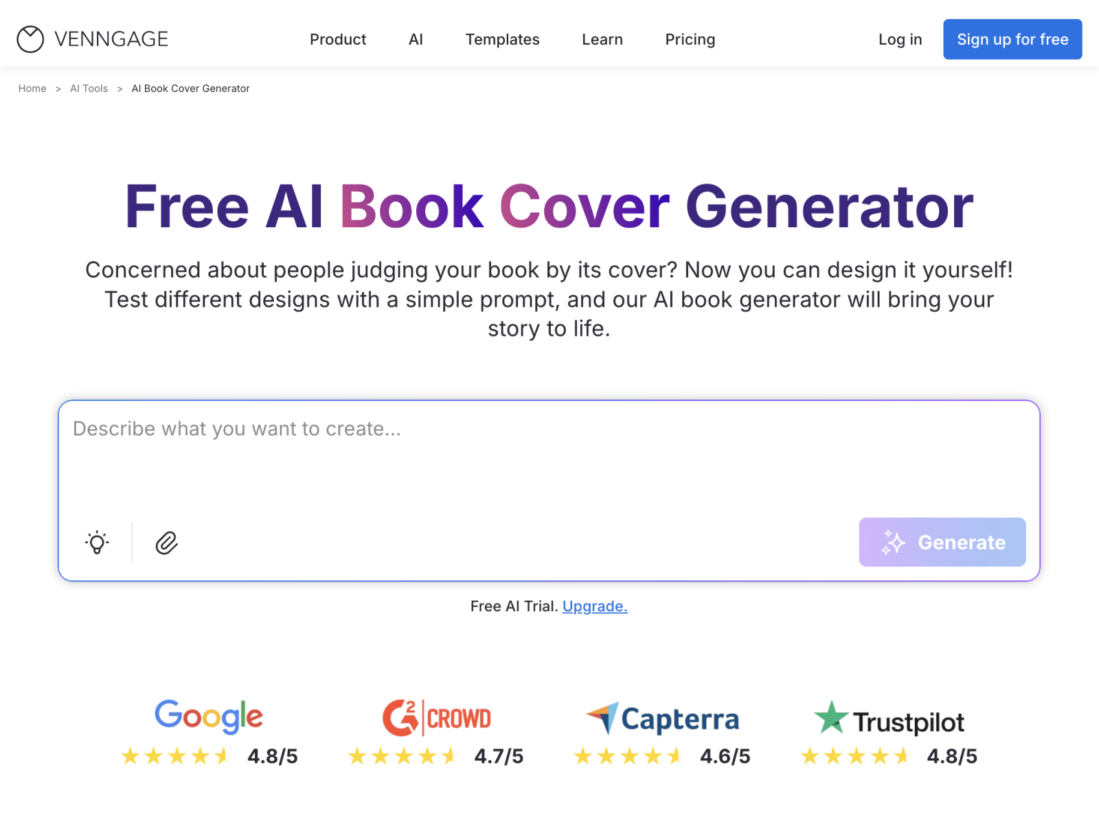 Screenshot 1 of AI Book Cover Generator