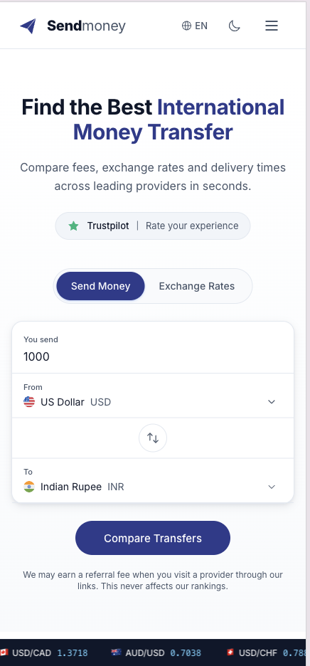 Screenshot 1 of Send Money Compare