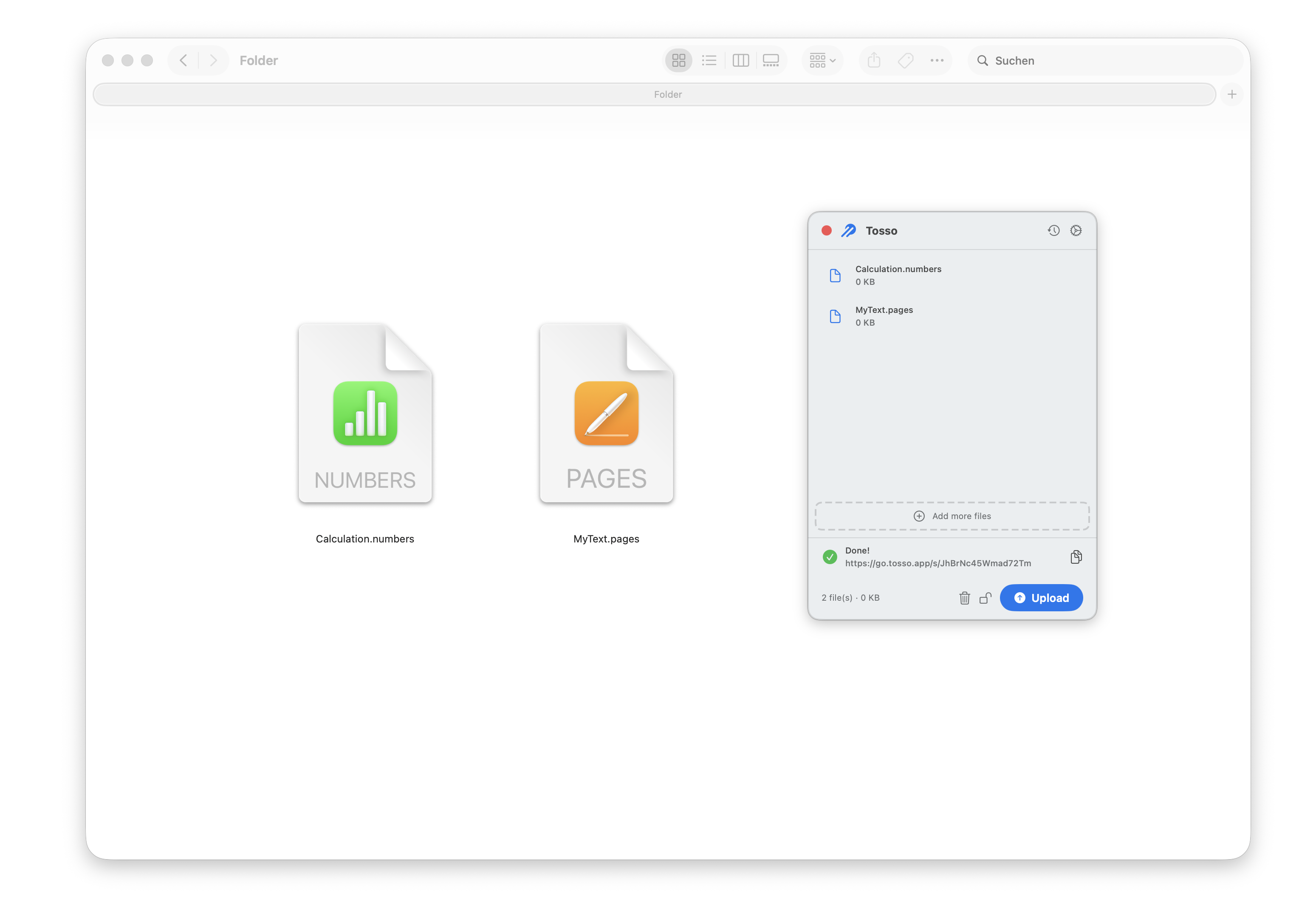 Screenshot 1 of Tosso - Stop uploading files the old way