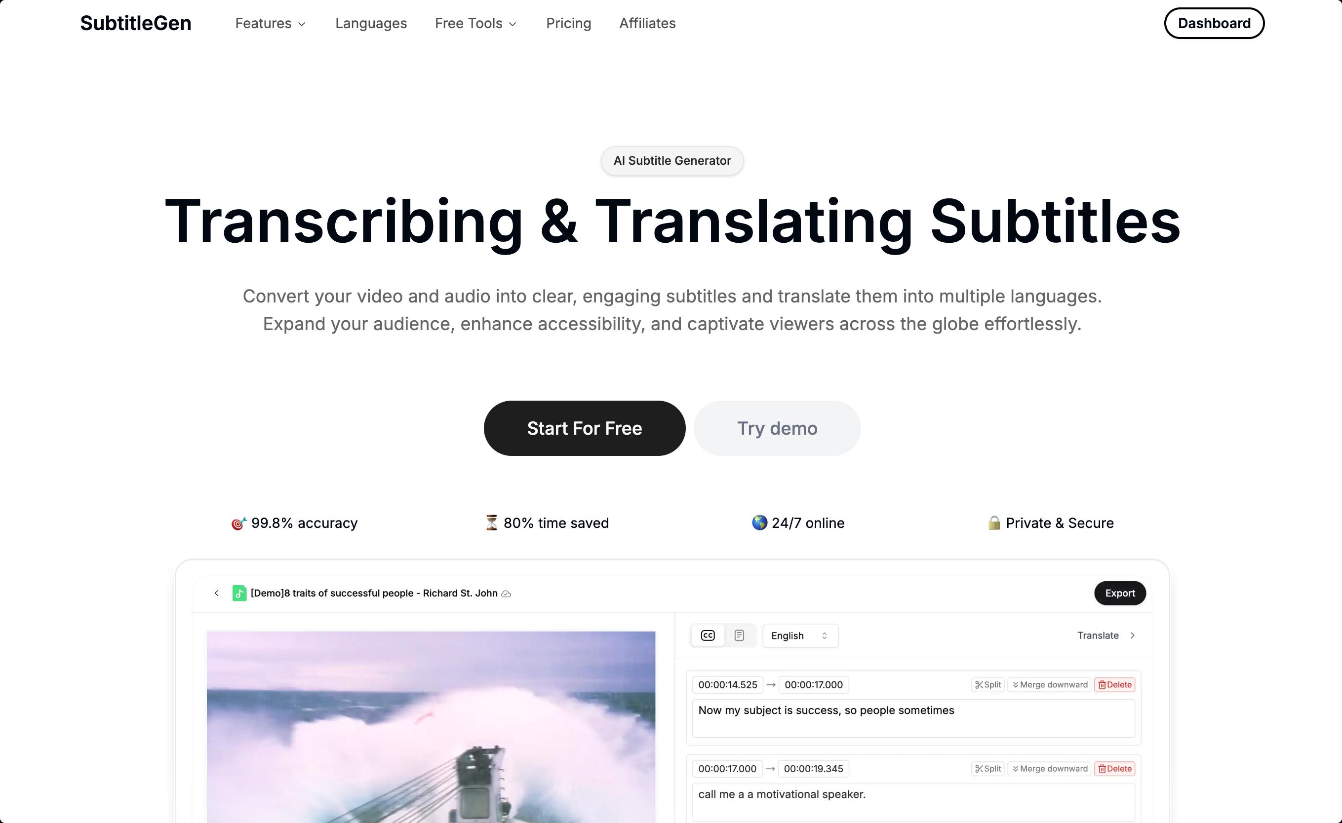 Screenshot 1 of SubtitleGen