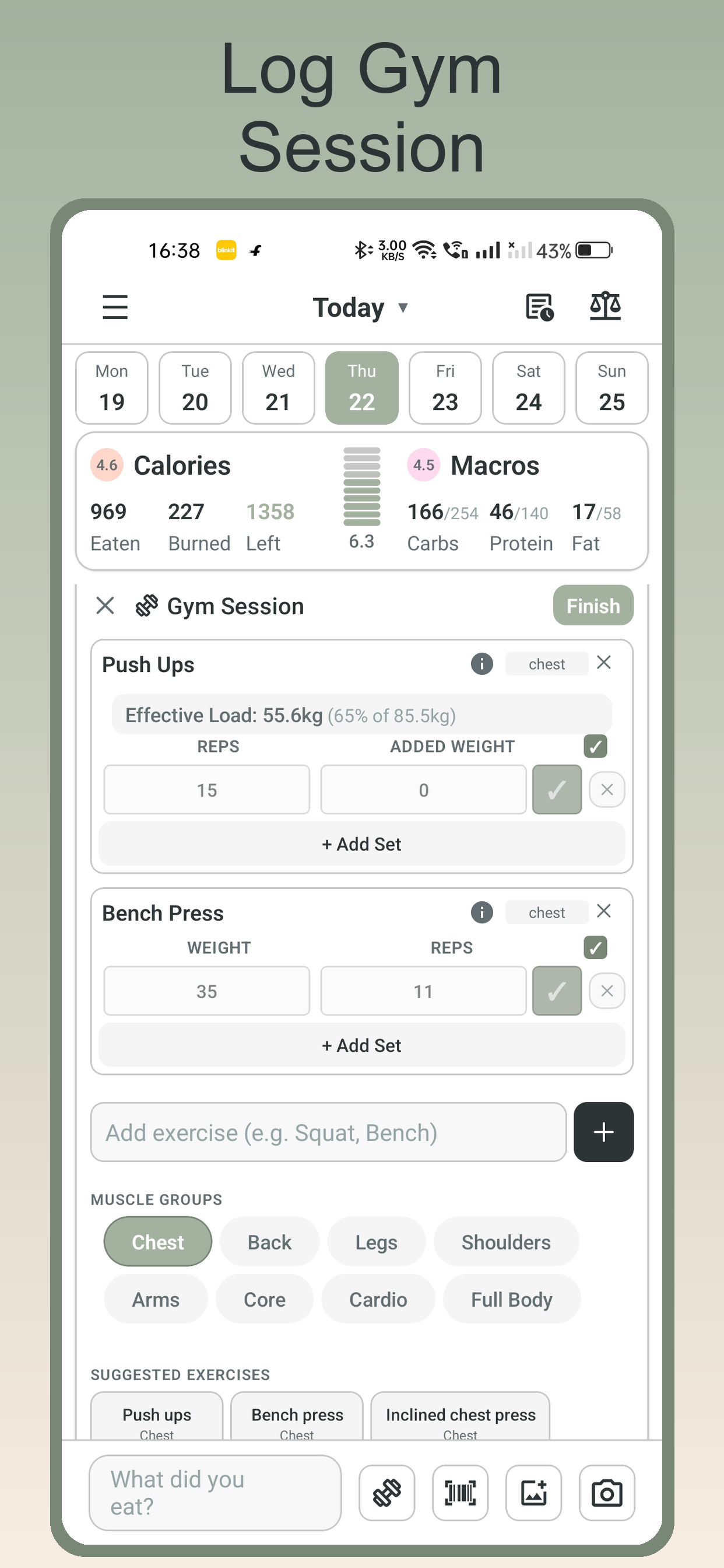 Screenshot 3 of Caloriva: AI Calorie & Gym Tracker