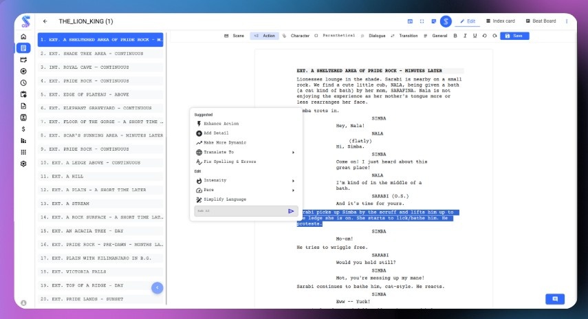 Screenshot 7 of AI Script Breakdown Software| Studiovity