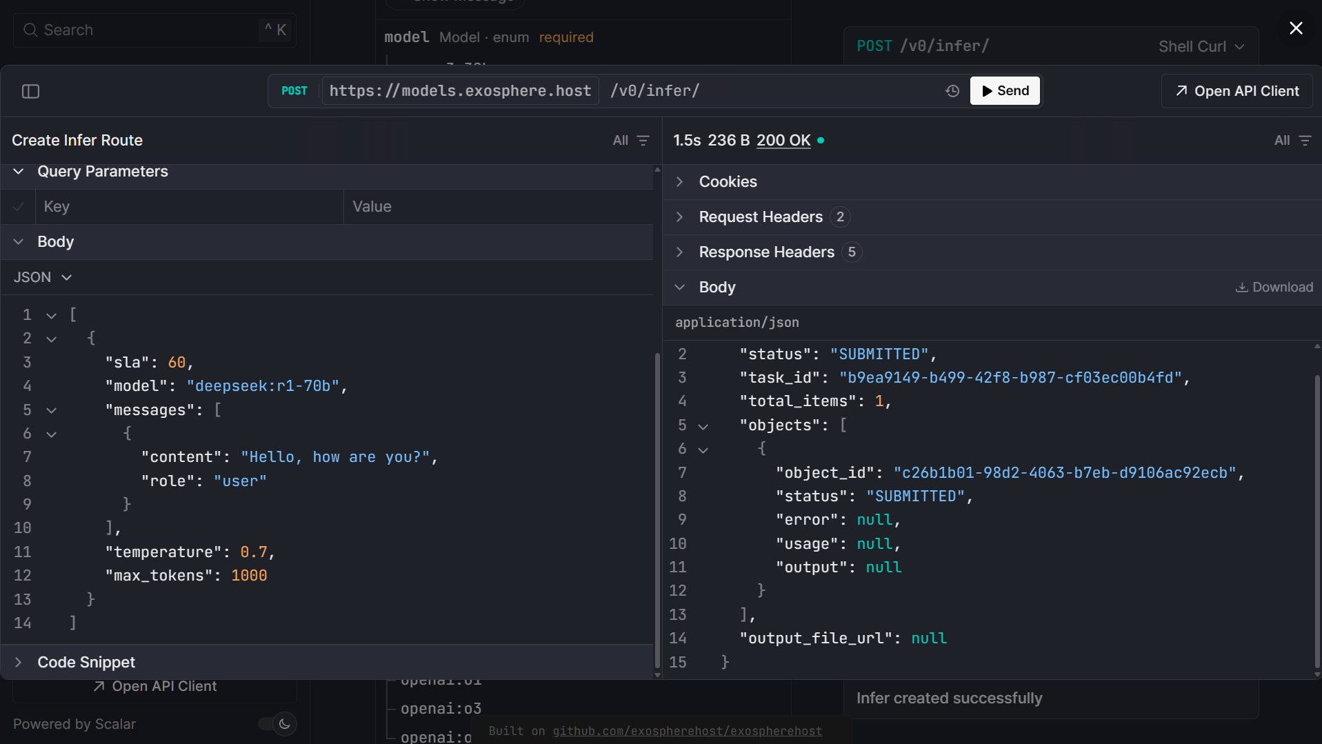 Screenshot 3 of Exosphere Flexible Inference API