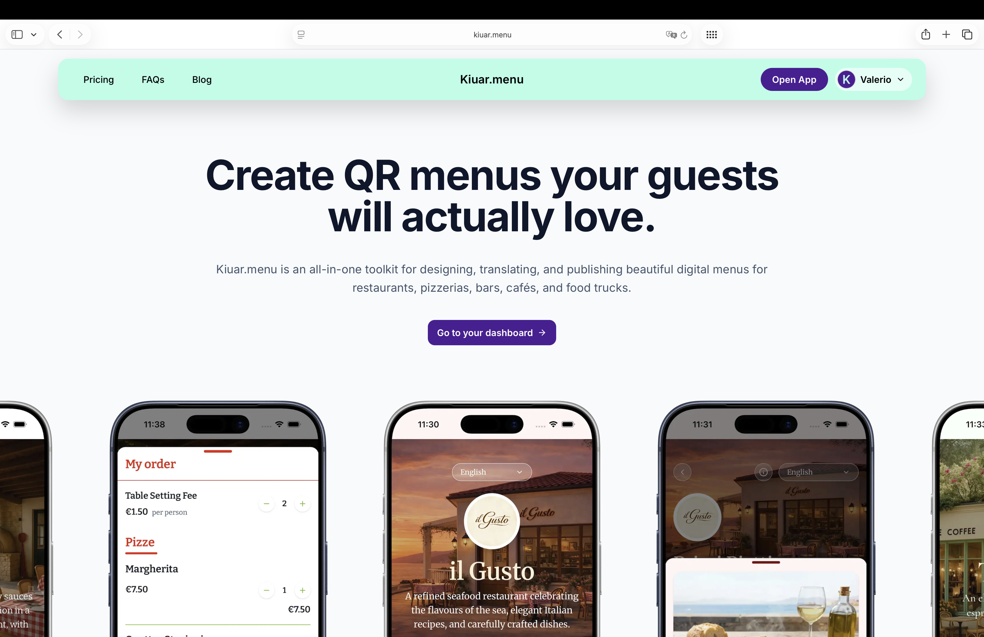 Screenshot 1 of Kiuar.menu