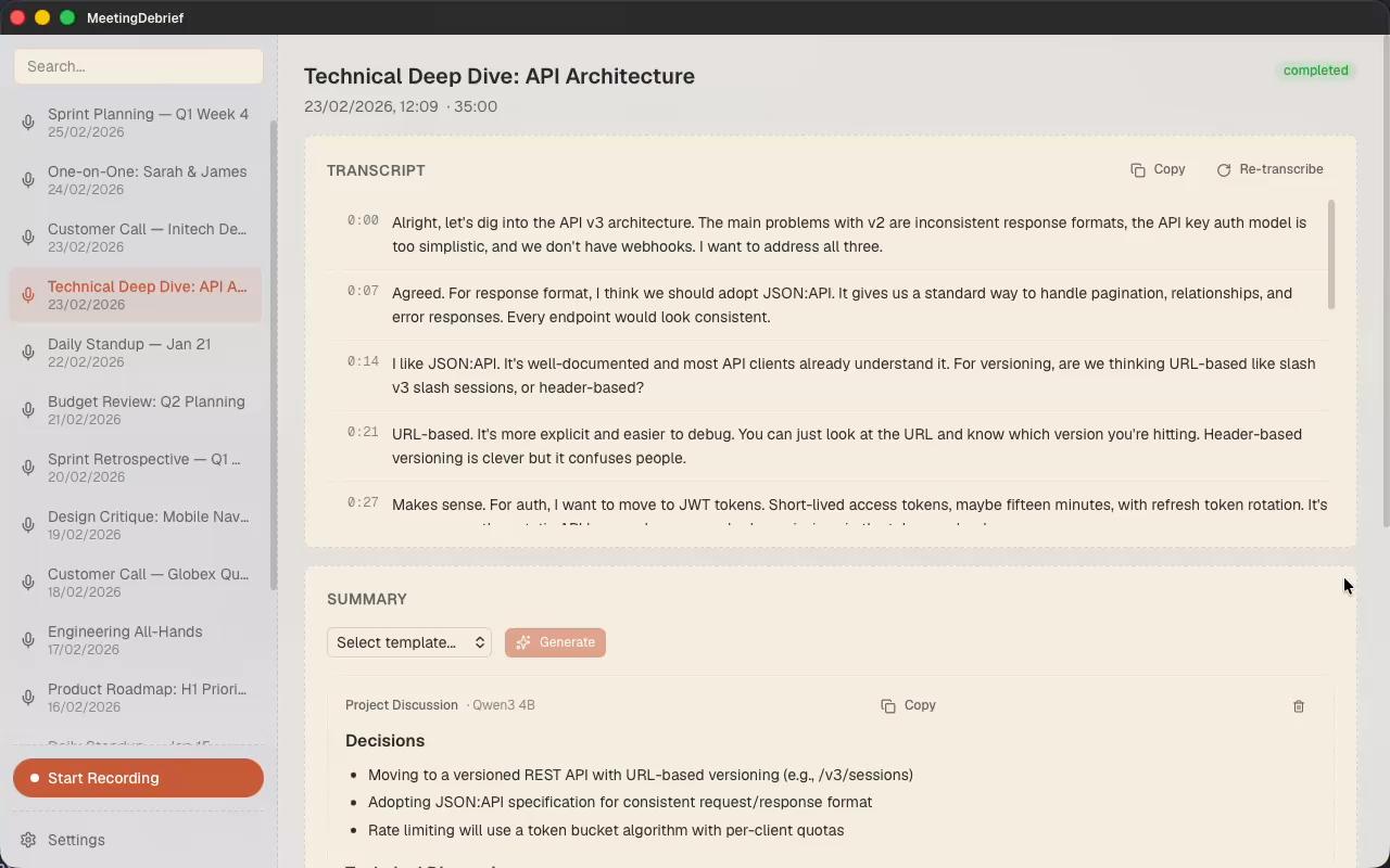 Screenshot 2 of MeetingDebrief