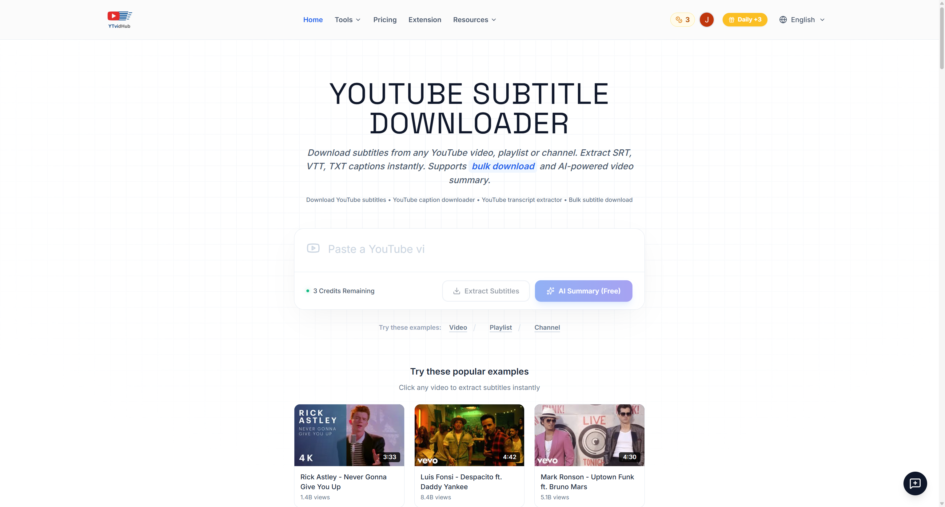 Screenshot 1 of YTVidhub_YouTube Subtitle Downloader
