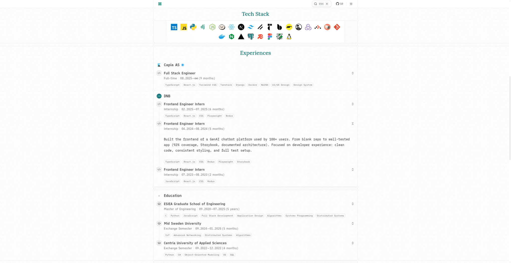 Screenshot 2 of Portfolio