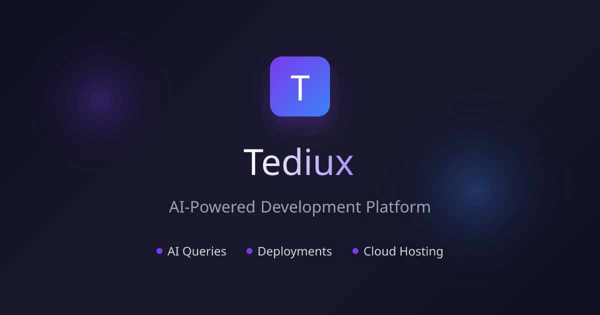 Screenshot 1 of Tediux - AI-Powered Development Platform