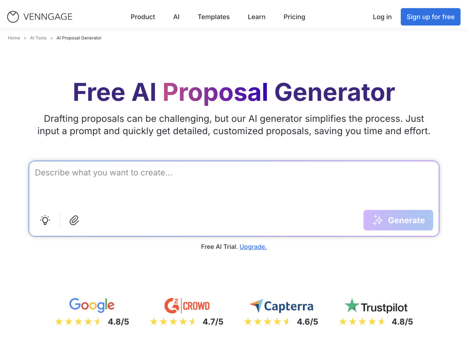 Screenshot 1 of AI Proposal Generator