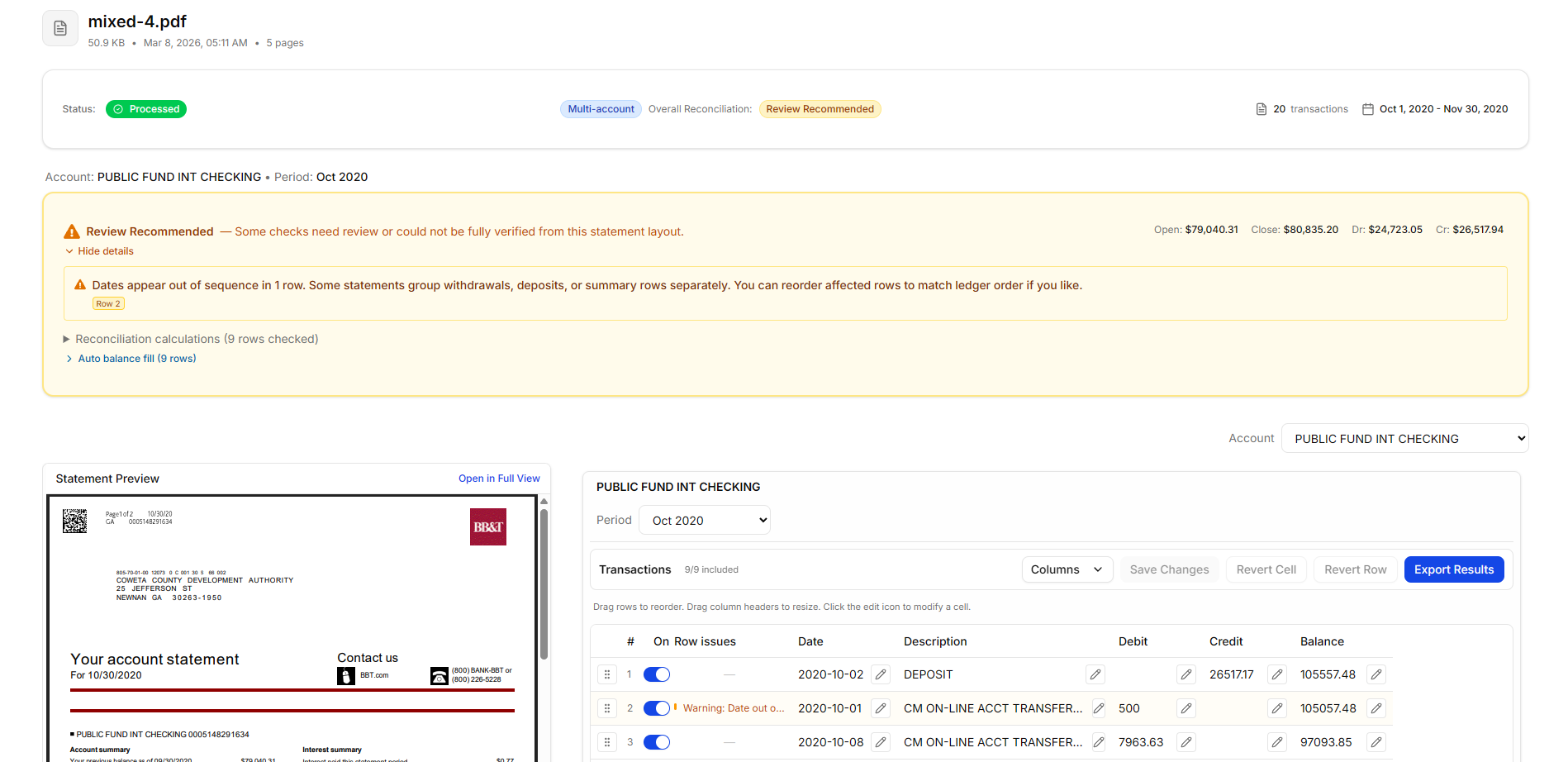 Screenshot 1 of Smart Bank Statement