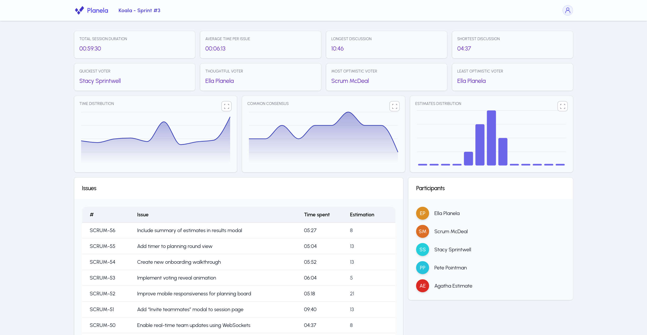 Screenshot 1 of Planela agile planning poker
