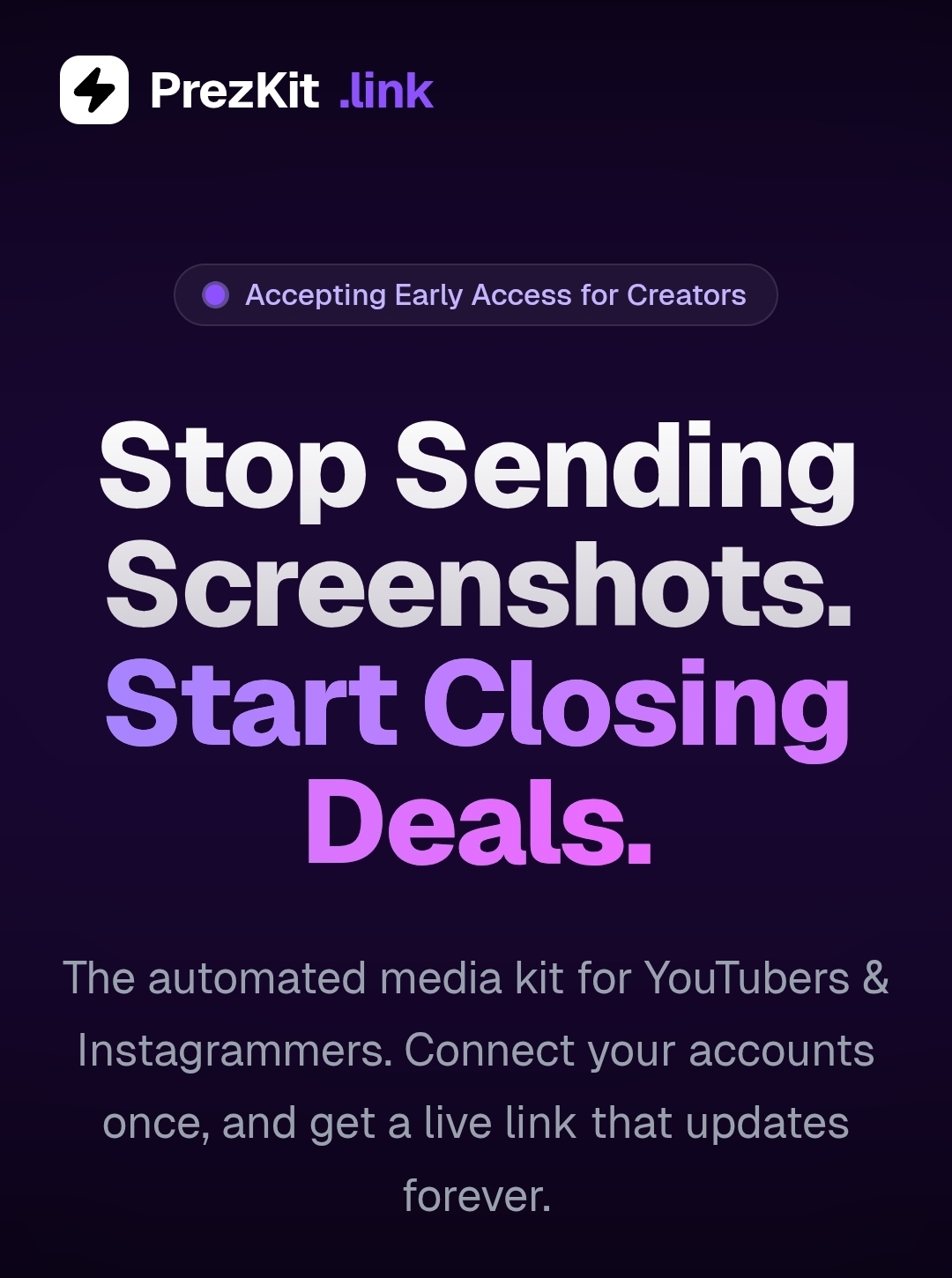 Screenshot 1 of PrezKit - The Live Media Kit