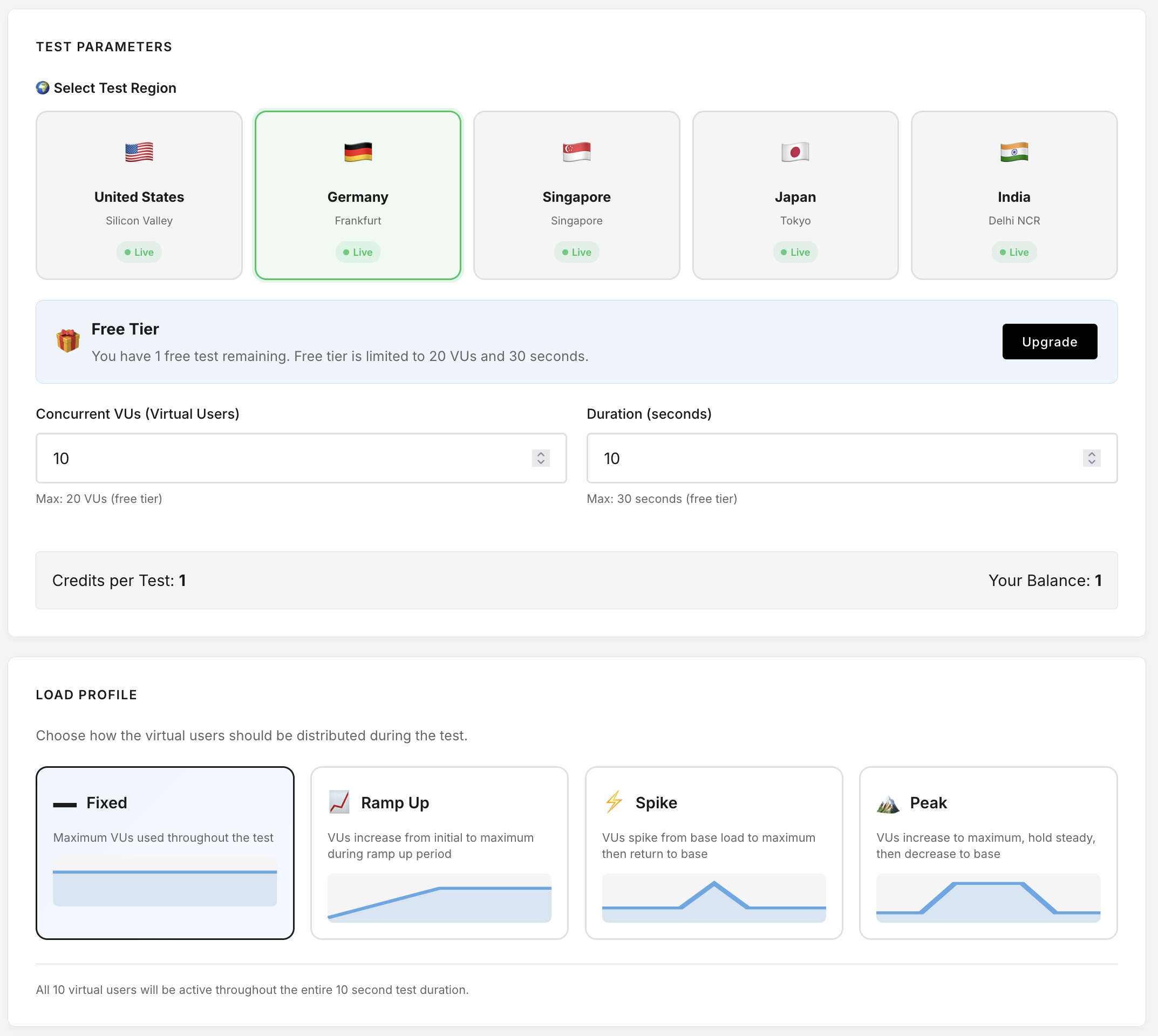 Screenshot 1 of APILoadTest.com