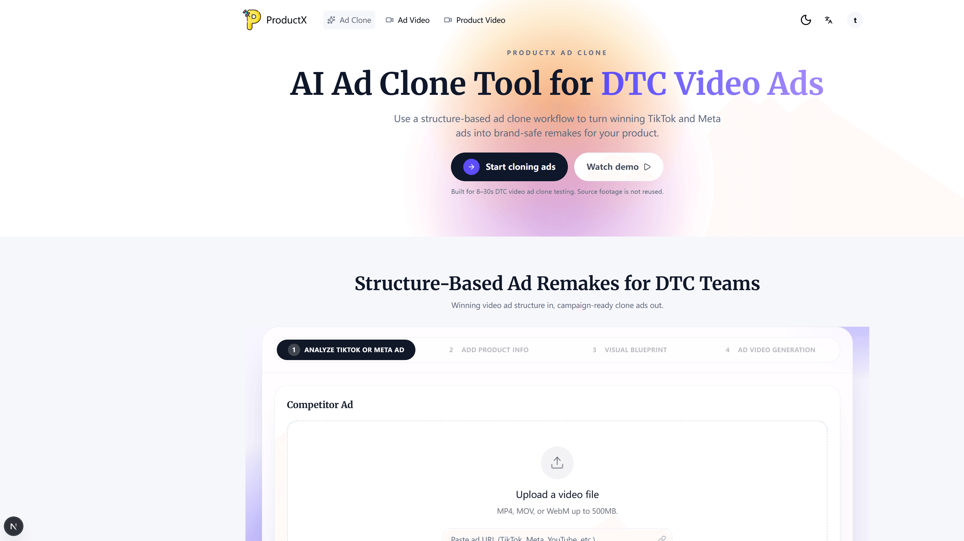 Screenshot 3 of ProductX AI Ad Clone Tool