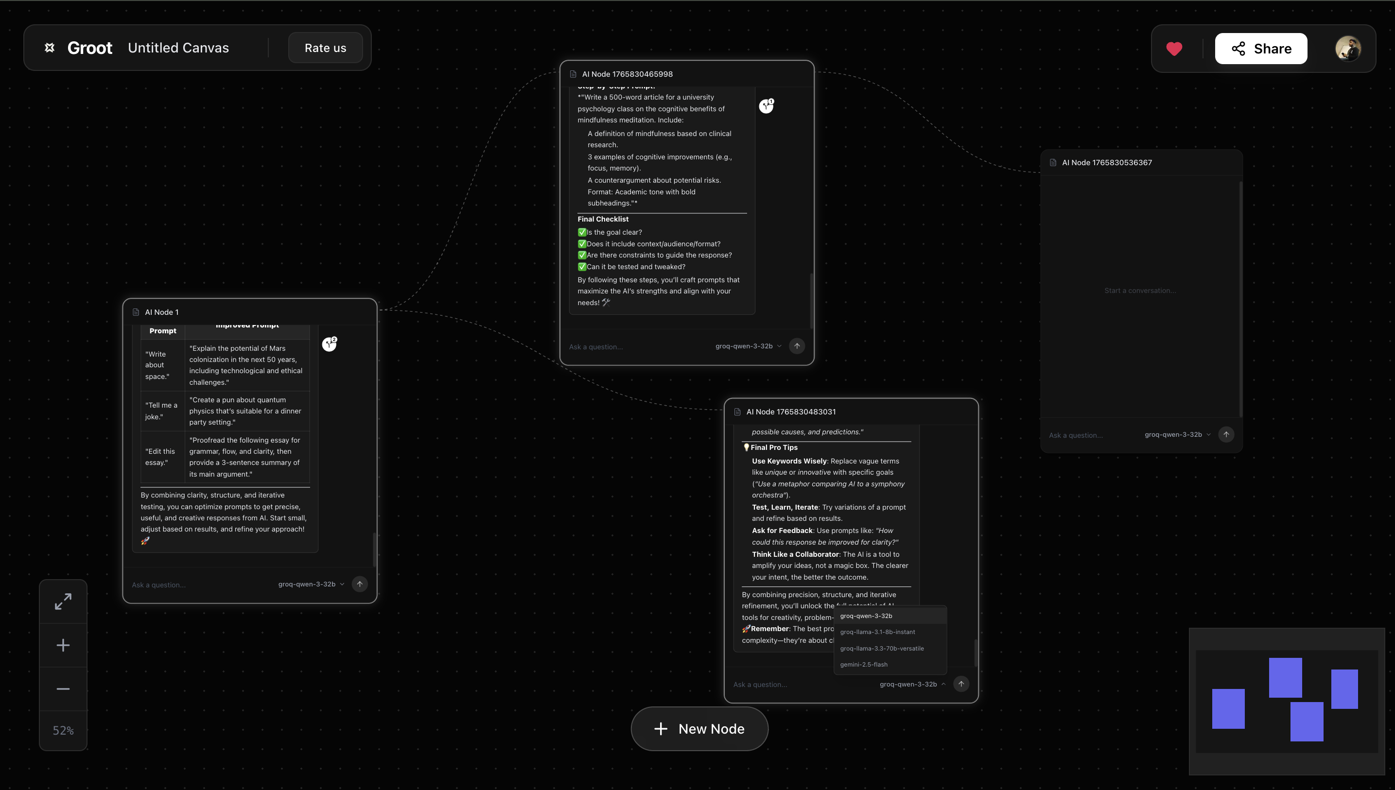 Screenshot 1 of Groot | Multimodel AI Canvas for Teams