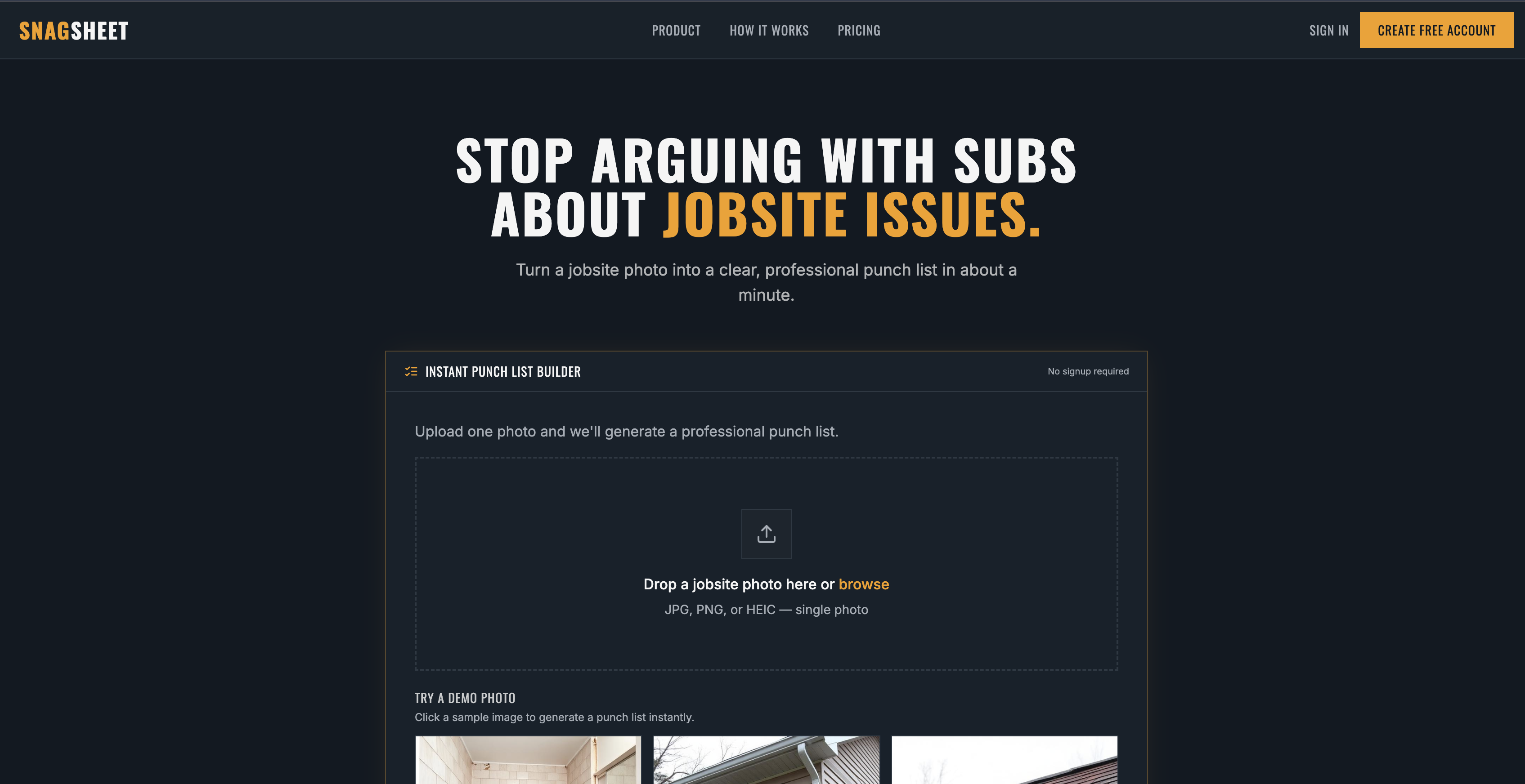Screenshot 1 of SnagSheet