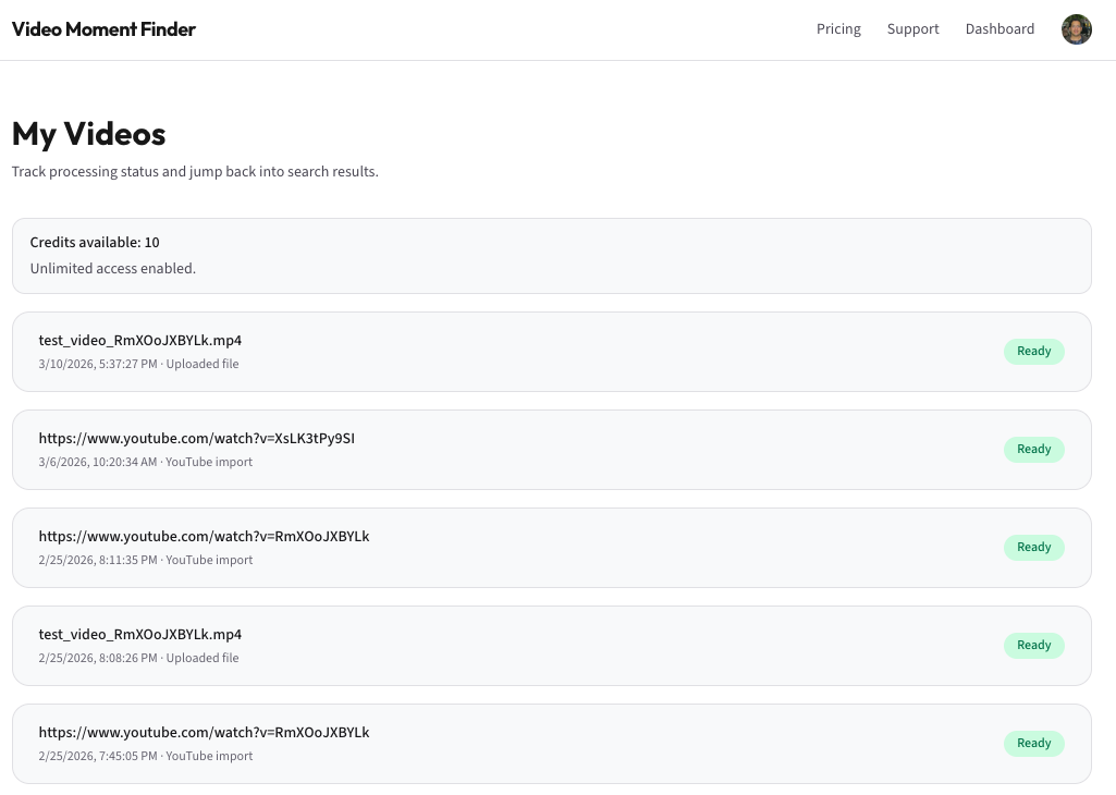 Screenshot 1 of Video Moment Finder