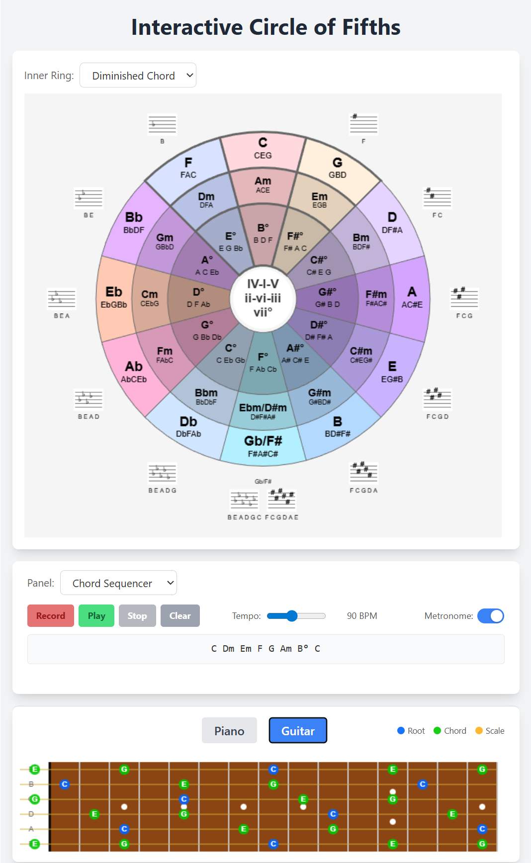 Screenshot 2 of Interactive Circle of Fifths