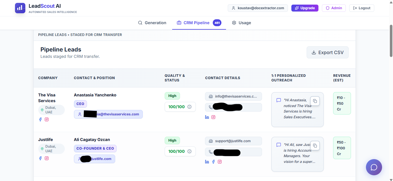 Screenshot 3 of LeadScoutAI