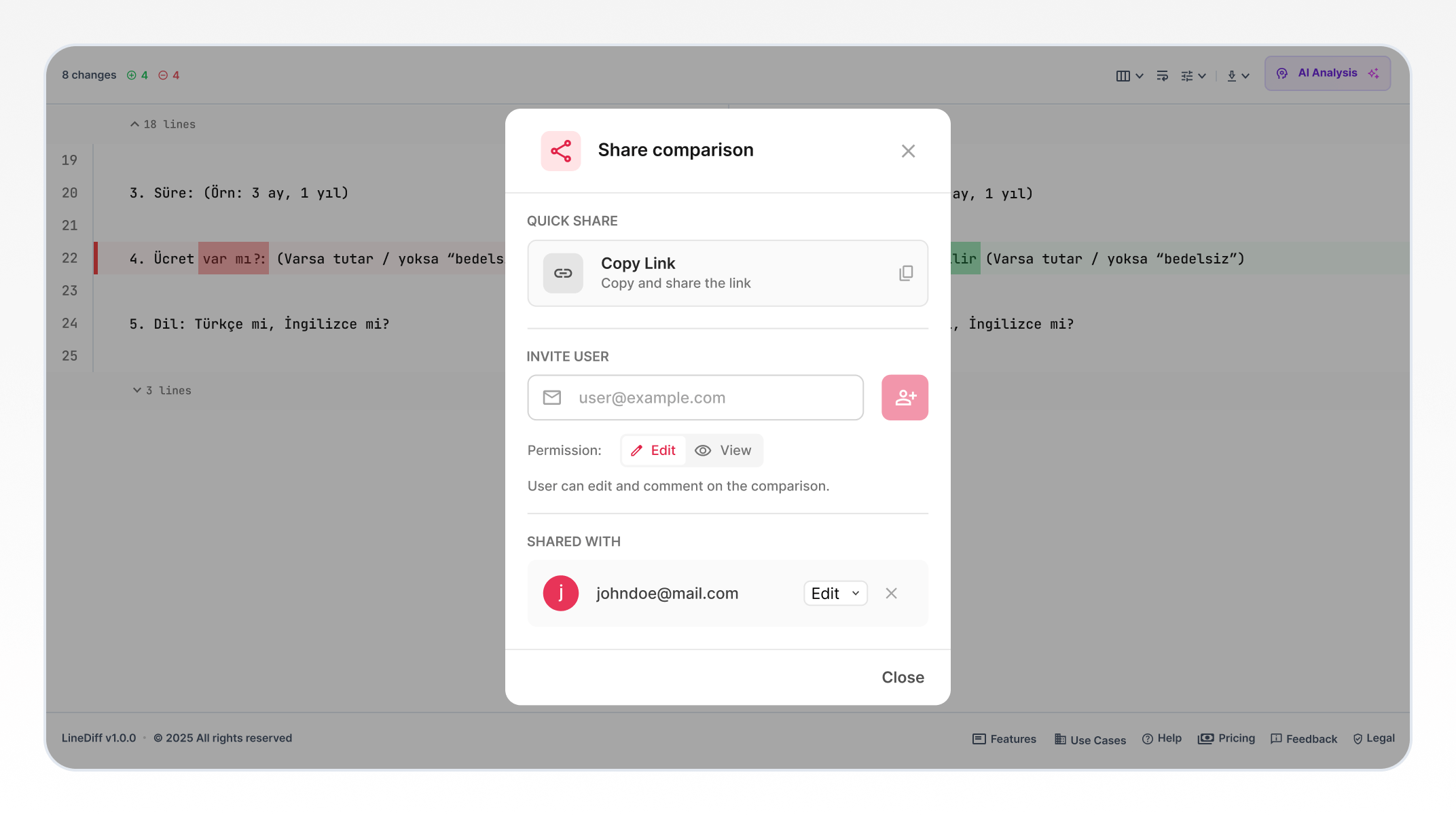 Screenshot 5 of LineDiff