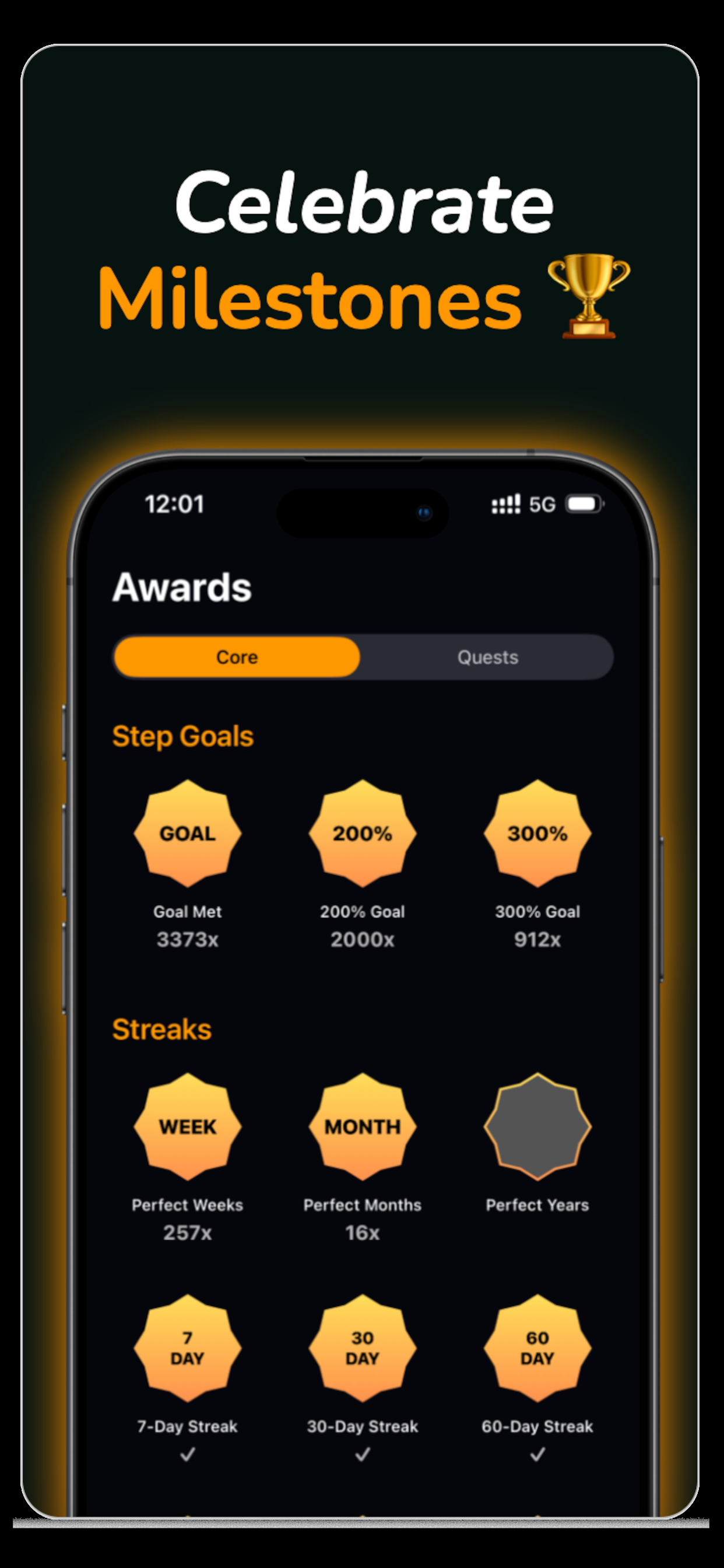 Screenshot 3 of StepGoals - Smart Step Counter (iOS)