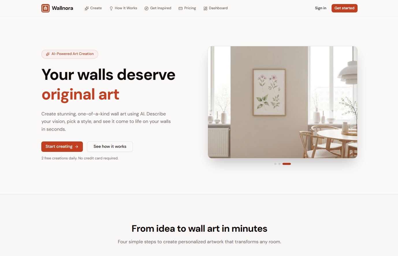 Screenshot 1 of Wallnora - AI Wall Art Creator
