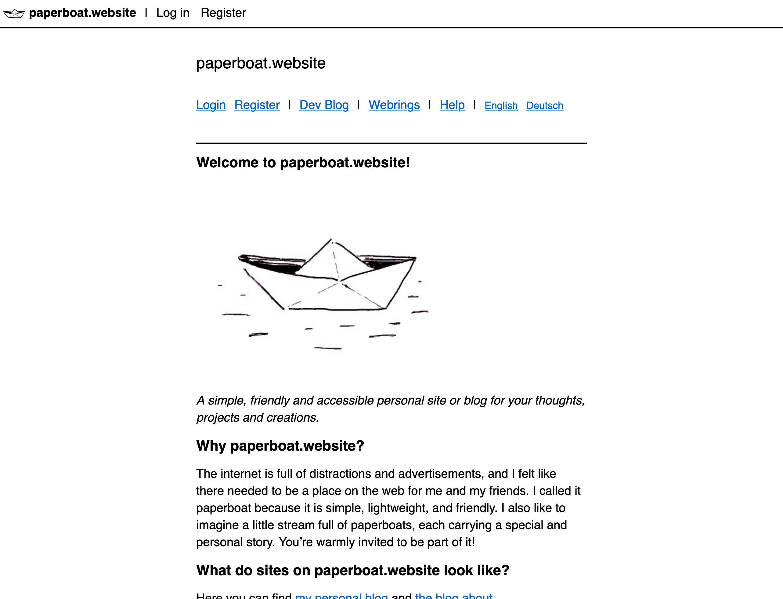 Screenshot 1 of paperboat.website