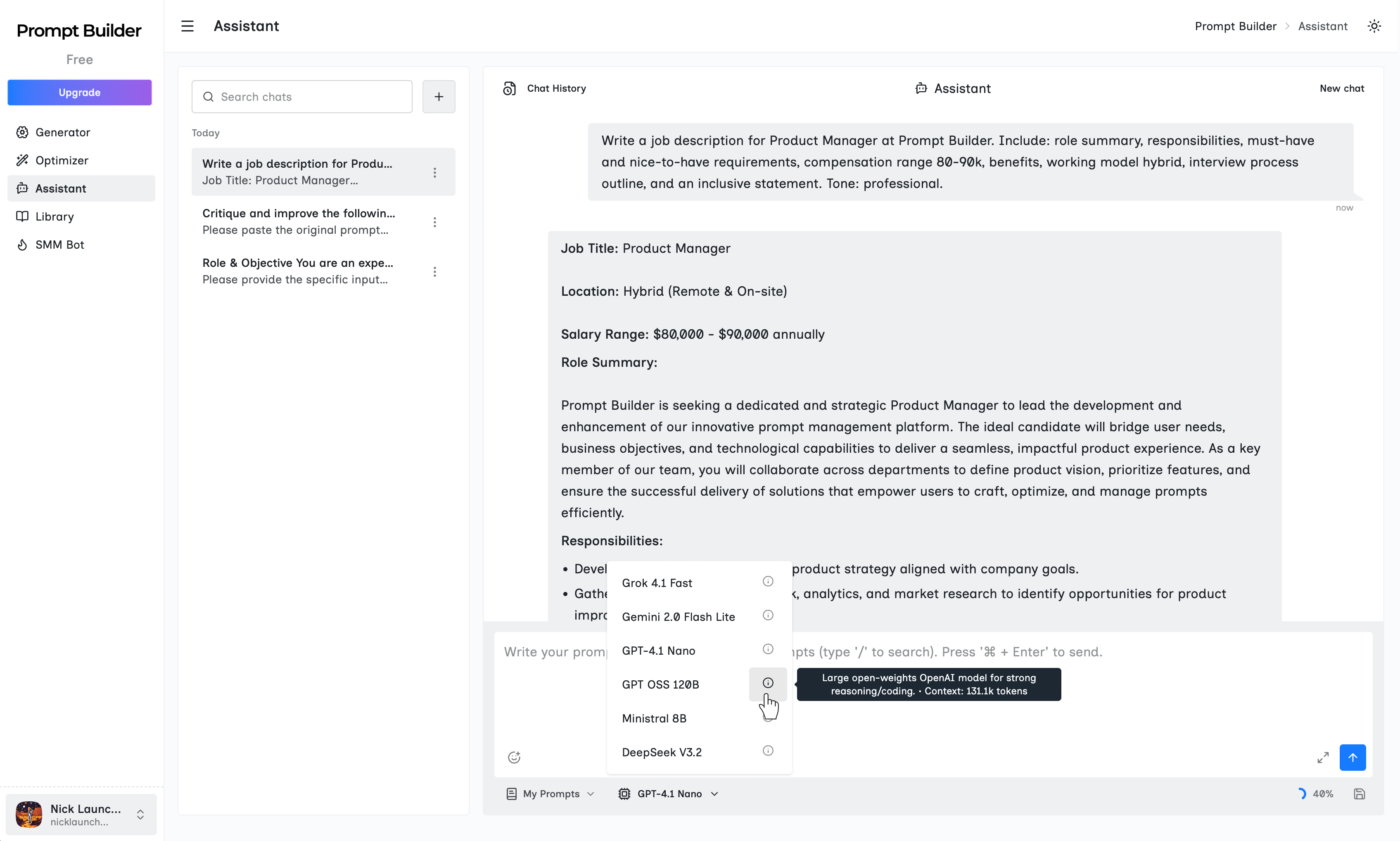 Screenshot 4 of Prompt Builder