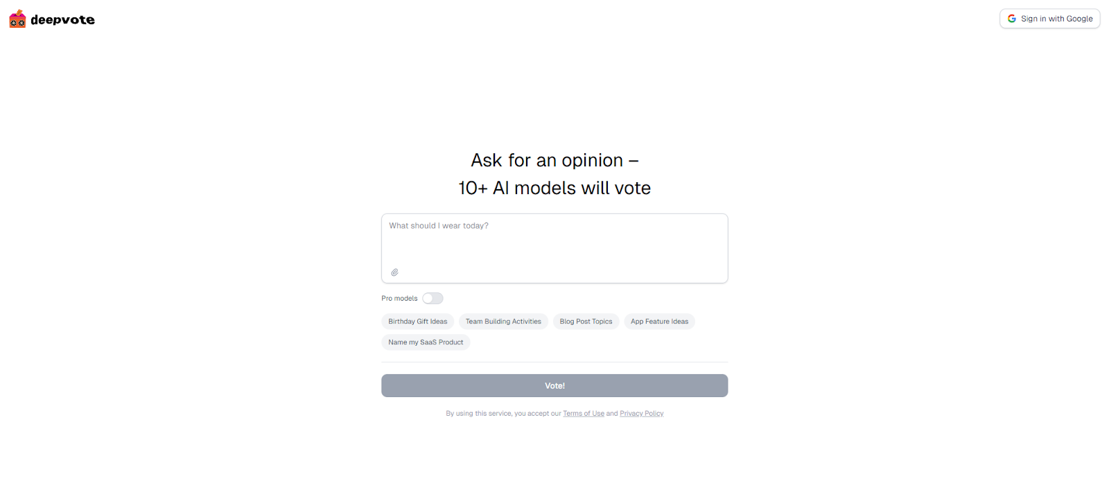 Screenshot 1 of Deepvote