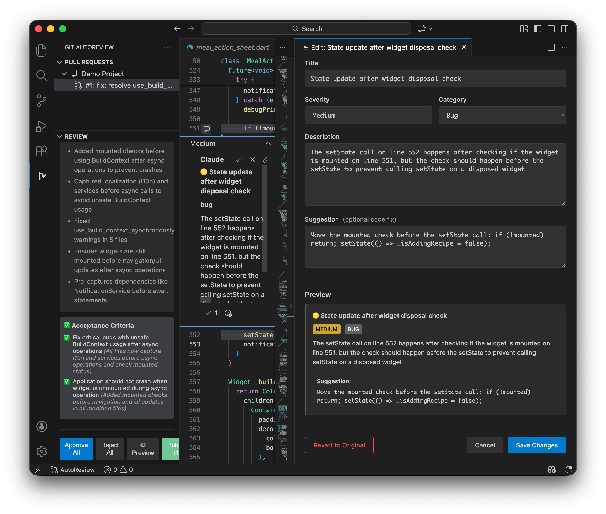 Screenshot 3 of Git AutoReview: AI Code Review Helper