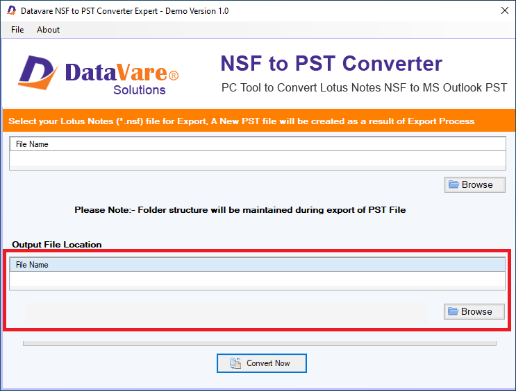 Screenshot 1 of DataVare NSF to PST Converter