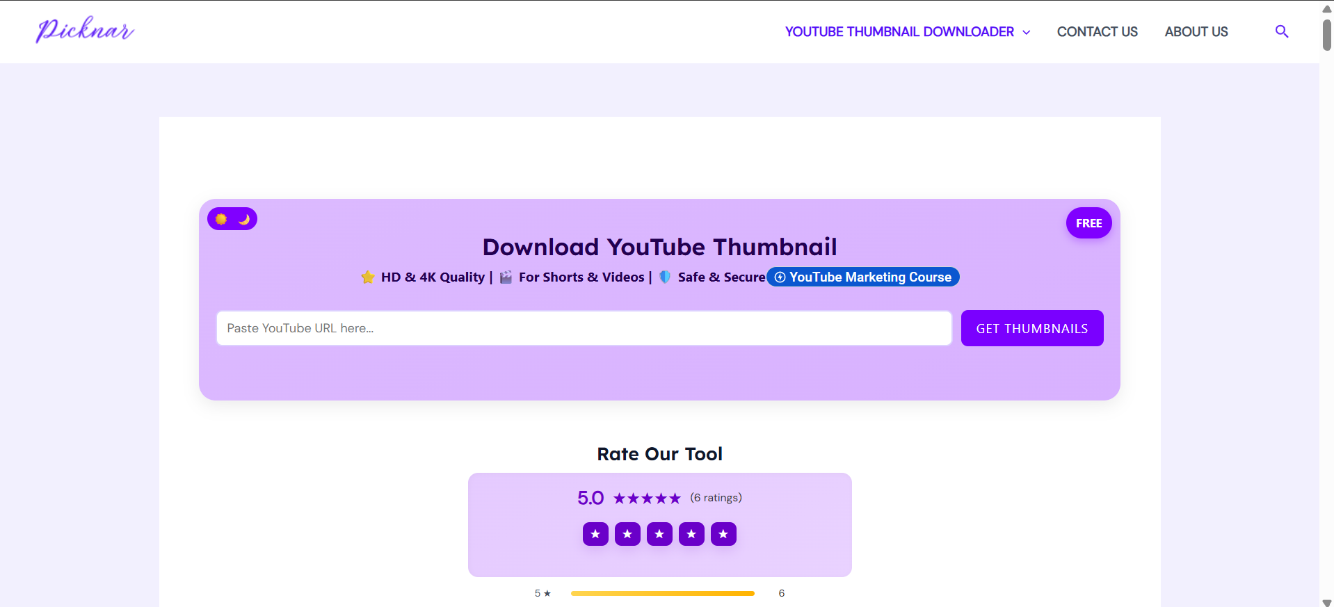 Screenshot 1 of Picknar Youtube Thumbnail Downloader