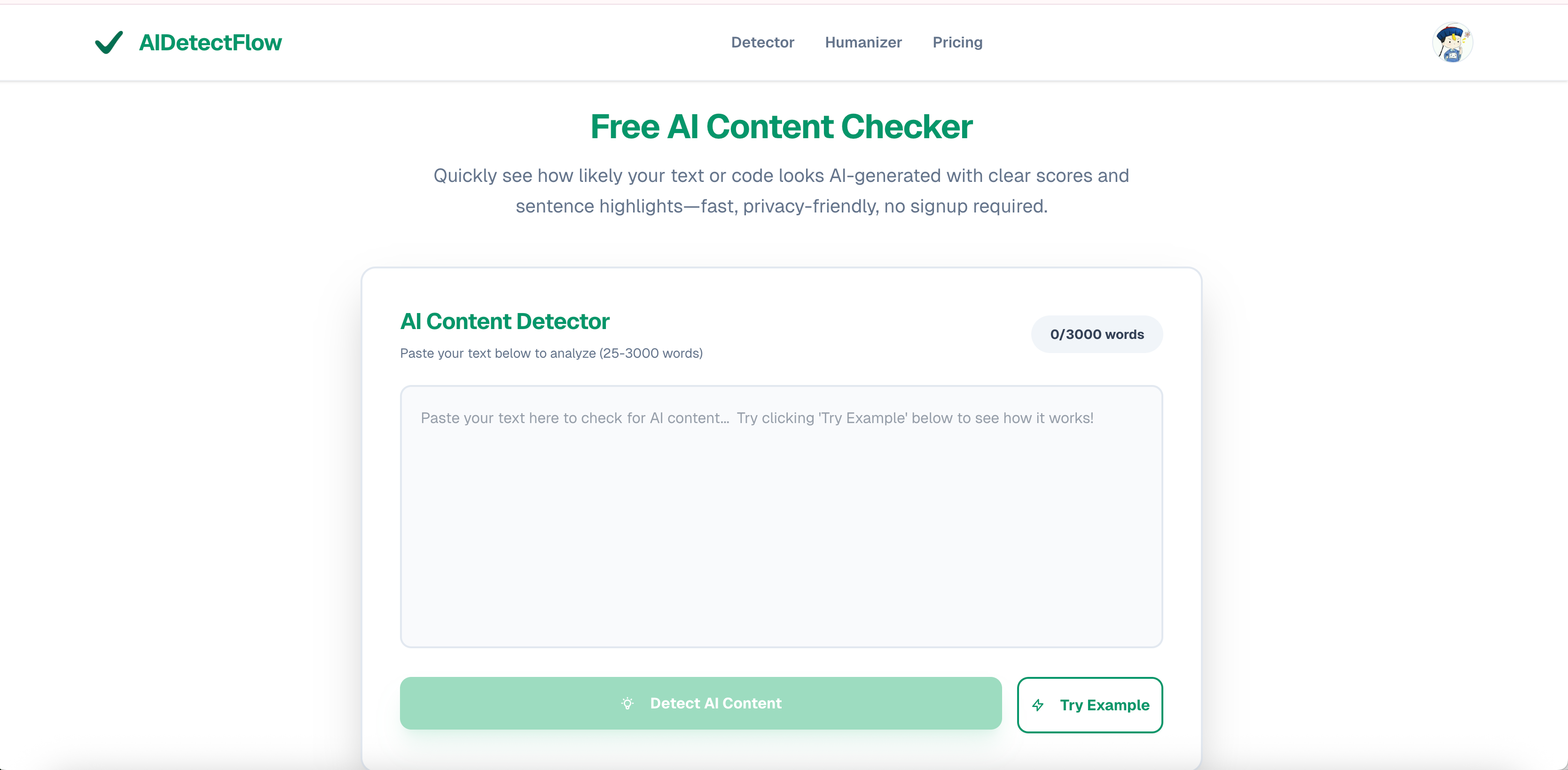 Screenshot 1 of AIDetectFlow – AI Detector & Humanizer