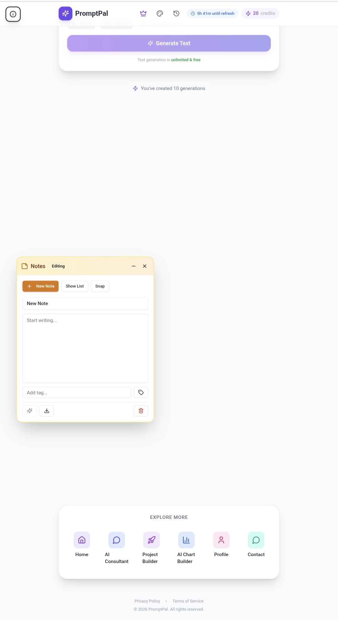 Screenshot 1 of PromptPal